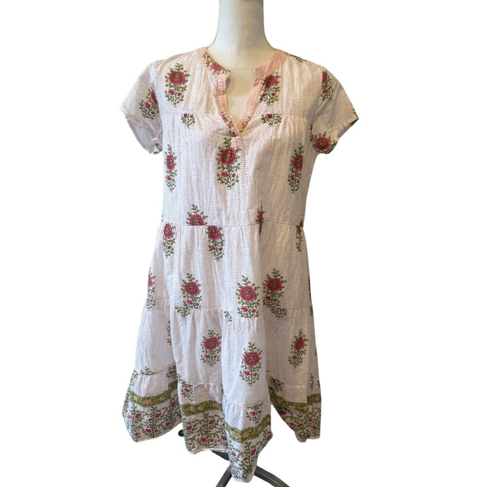 Roller Rabbit Valley Floral Tiered Cotton Pamela Dress S